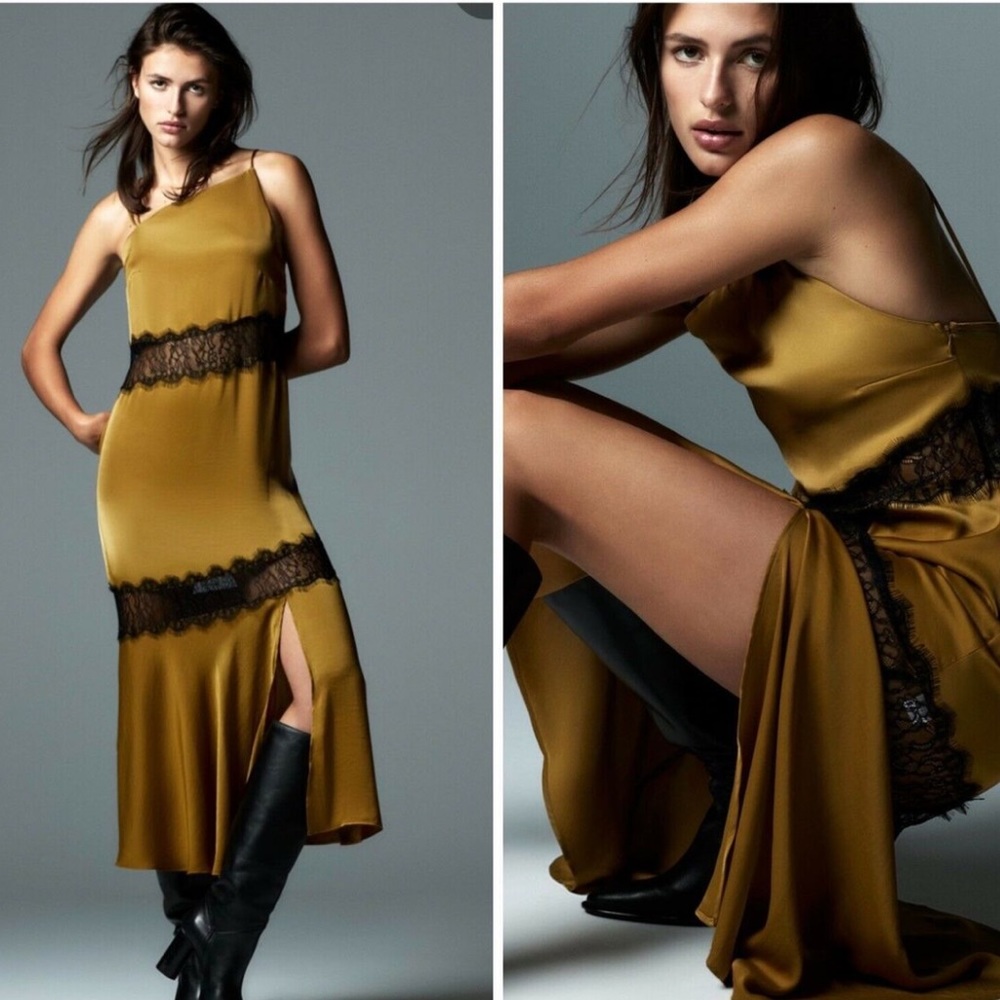 NEW ZARA ASYMMETRICAL SATIN DRESS - Picture 2 of 3